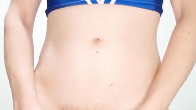 Naive femboy cheerleader unlocks his little stiffy  - 13 image