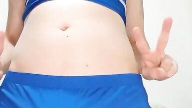 Naive femboy cheerleader unlocks his little stiffy  - 3 image