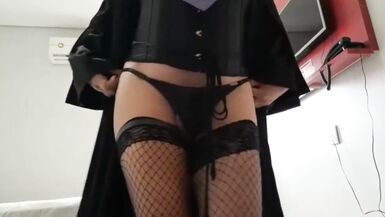 Sandra Zanerri in satin robe, hot, jerking hard dick Part 1 - 10 image