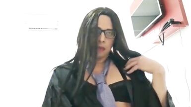 Sandra Zanerri in satin robe, hot, jerking hard dick Part 1 - 13 image