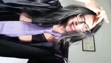 Sandra Zanerri in satin robe, hot, jerking hard dick Part 1