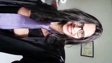 Sandra Zanerri in satin robe, hot, jerking hard dick Part 1 - 7 image