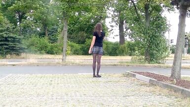 CrossDresser Lady-Boy in the short petticoat on the main street - 10 image