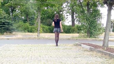 CrossDresser Lady-Boy in the short petticoat on the main street - 11 image