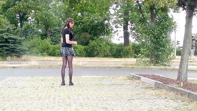 CrossDresser Lady-Boy in the short petticoat on the main street - 13 image