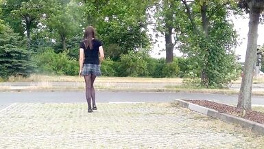 CrossDresser Lady-Boy in the short petticoat on the main street - 14 image