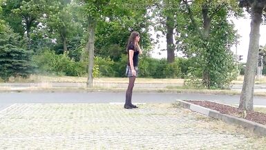 CrossDresser Lady-Boy in the short petticoat on the main street - 8 image