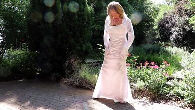 Sissy Lady in Pink Satin and Nylon Nylons - 12 image