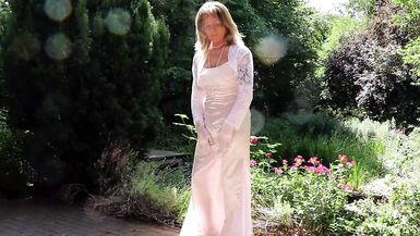 Sissy Lady in Pink Satin and Nylon Nylons - 13 image