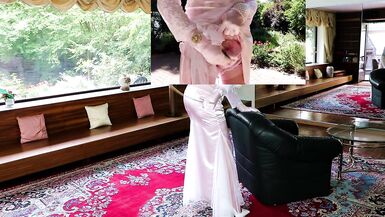 Sissy Lady in Pink Satin and Nylon Nylons - 5 image