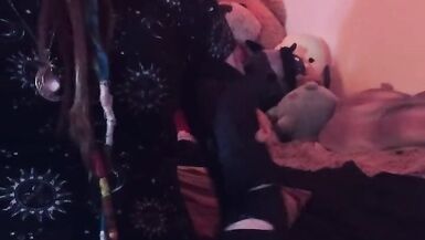 Trans emo cutie jerks off and eats cum - 10 image