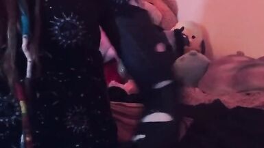 Trans emo cutie jerks off and eats cum - 11 image