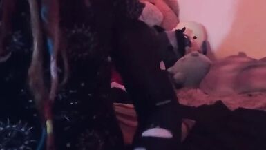 Trans emo cutie jerks off and eats cum - 12 image