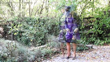 Cum On Purple Satin Gown - 10 image