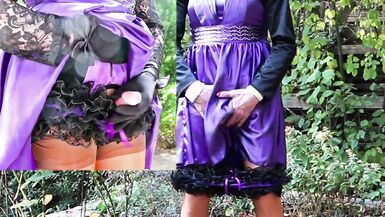 Cum On Purple Satin Gown - 12 image