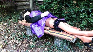 Cum On Purple Satin Gown - 14 image