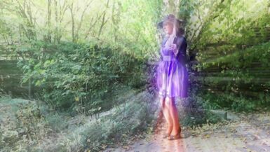 Cum On Purple Satin Gown - 3 image