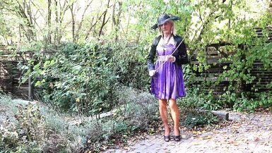 Cum On Purple Satin Gown - 5 image