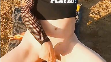 I was so excited after my forest adventure I had to stop and have 2nd play ,flapping dripping to my majority intensive cum ever - 9 image