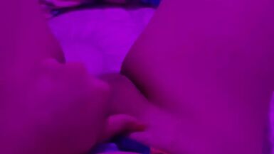 Trans woman does finger-job on her cock - 1 image