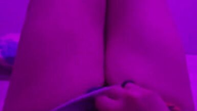 Trans woman does finger-job on her cock - 4 image