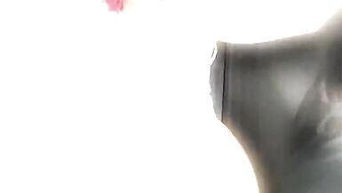 Beautiful bitch sissy slut in pink boots riding realistic dildo and cums - 11 image