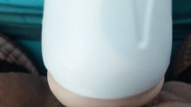 Chubby Tranny Fucks Pocket Pussy Machine POV Cumshot - 11 image