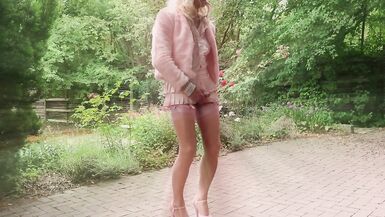 Wanking In Pink Silk & Satin - 14 image
