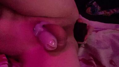 Caged sissy handsfree cums from anal - 1 image