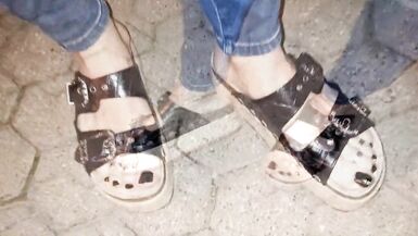 crossdresser feet lover in public - 12 image