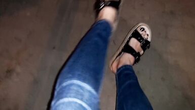 crossdresser feet lover in public - 3 image