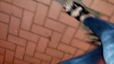 crossdresser feet lover in public - 6 image