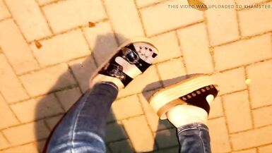 crossdresser feet lover in public - 9 image