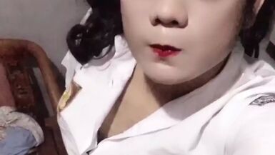 Crossdressing Highschool indonesia outfit and outdoor masturbation - 1 image