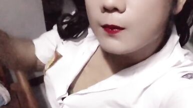 Crossdressing Highschool indonesia outfit and outdoor masturbation - 15 image