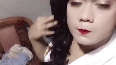 Crossdressing Highschool indonesia outfit and outdoor masturbation - 4 image