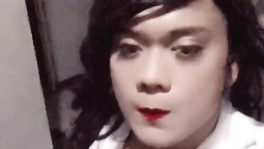 Crossdressing Highschool indonesia outfit and outdoor masturbation - 9 image