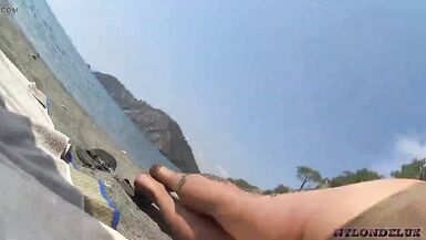 nylondelux nude pantyhose on the beach - 13 image