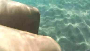 nylondelux nude pantyhose in the sea - 7 image