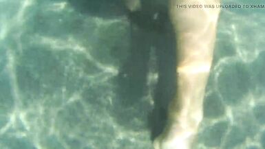 nylondelux nude pantyhose in the sea - 8 image