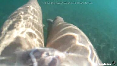 nylondelux in white pantyhose on the public beach - 9 image