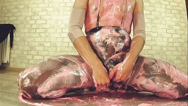 nylondelux in messy pantyhose ripping and anal play - 12 image