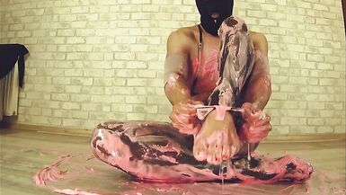 nylondelux in messy pantyhose ripping and anal play - 13 image