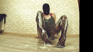 nylondelux in messy pantyhose ripping and anal play - 8 image