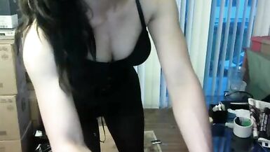 Leigh - Black bra and black pantyhose - 4 image