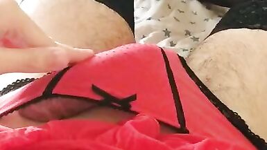 Cumming in condom and rubbing my body in sexy lingerie - 3 image