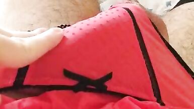 Cumming in condom and rubbing my body in sexy lingerie - 4 image