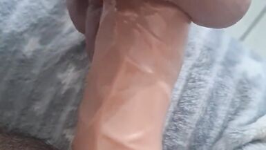 Dildo play at home waiting for the real large dick to ride him as soon - 11 image