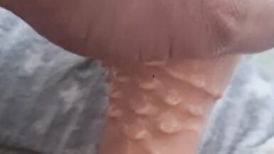 Dildo play at home waiting for the real large dick to ride him as soon