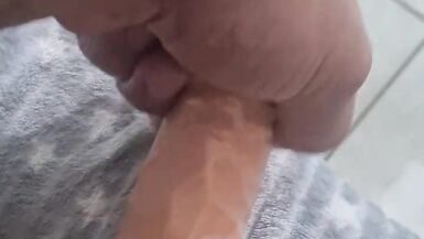 Dildo play at home waiting for the real large dick to ride him as soon - 14 image